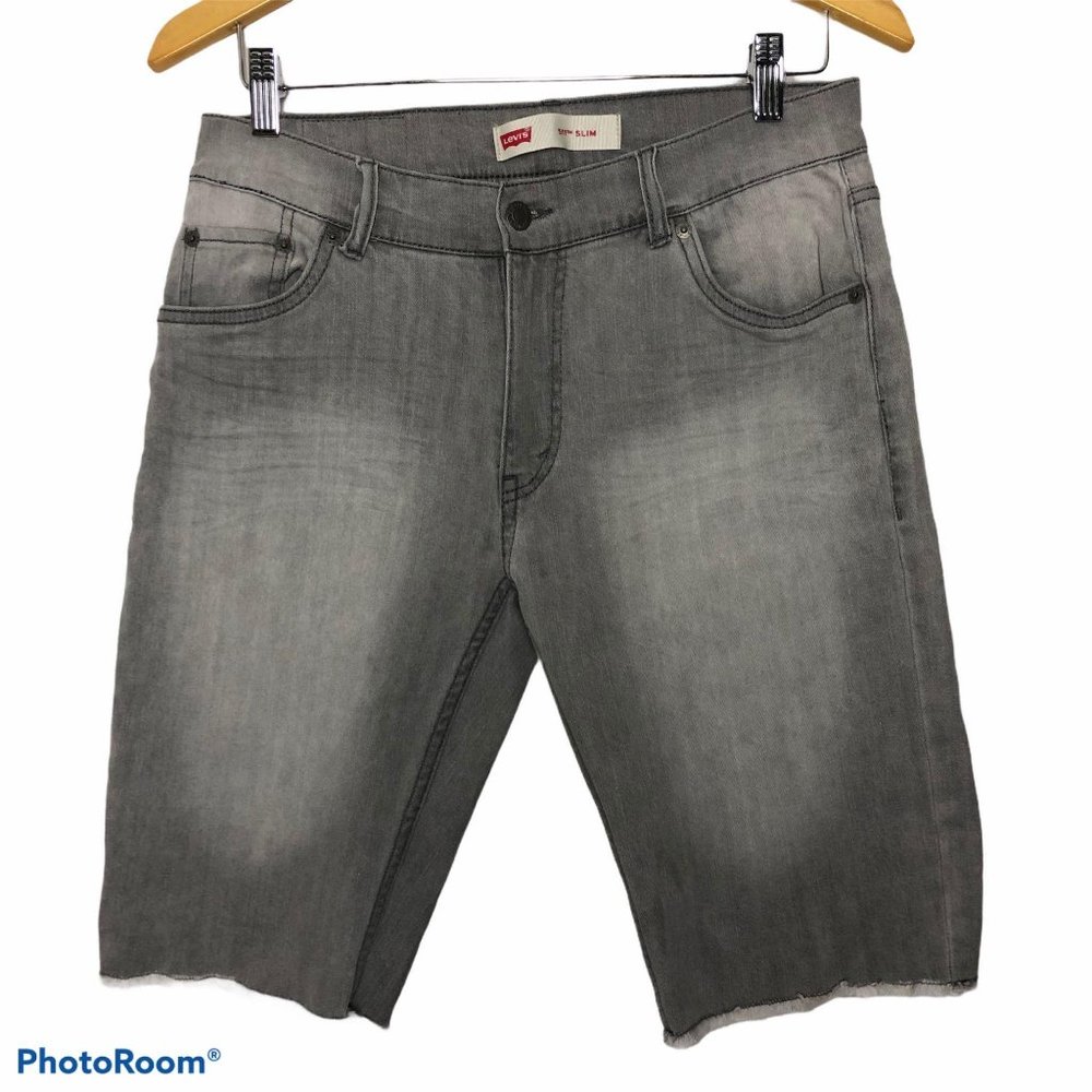 Levi's 511 Slim Gray Cut Off Raw Hem Shorts